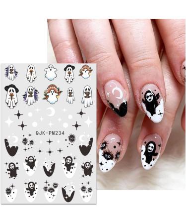 JMEOWIO 9 Sheets Halloween Nail Art Stickers Decals Self-Adhesive Ghost Pumpkin Nail Supplies Nail Art Design Decoration Accessories - Buy Online on GoSupps.com