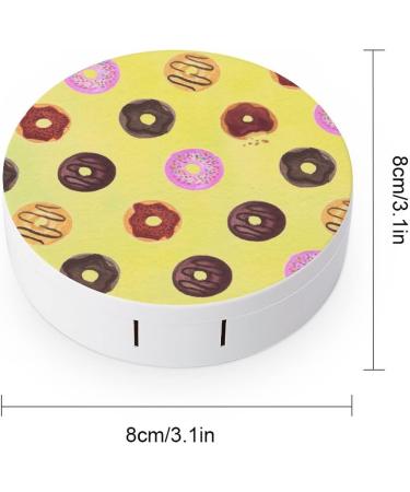 I Love Delicious Donuts Round Case For Contact Lens Kit Storage Box with Mirror Printed - Buy Online on GoSupps.com