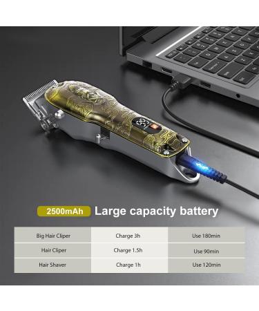 Bestauty Professional Hair Clippers Men T-Blade Trimmer Kit with LCD Display Cordless Barber Clipper for Hair Cutting Kit with 11 Limit Combs Hair Trimmer Beard Trimmer Nose Trimmer Rechargeable Gold - Buy Online on GoSupps.com