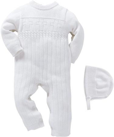 Baptism Outfits for Boys White Onesies Baby Boy Romper Linen Summer Fall Winter Christening Church Onesie Newborn Coming Home Jumpsuit 0-18 Months 0-3 Months White-309