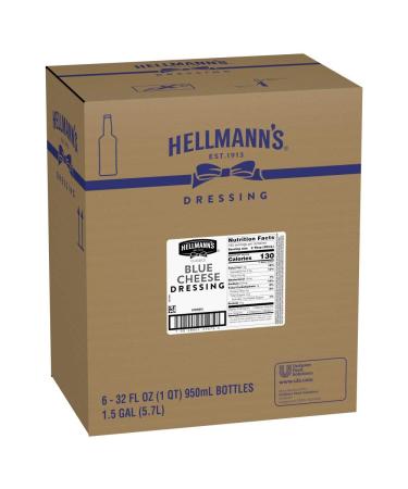 Hellmann's Classics Blue Cheese Salad Dressing 32 oz (Pack of 6) - Gluten Free, No Artificial Flavors or Colors, Made with Natural Sources - Buy Online on GoSupps.com