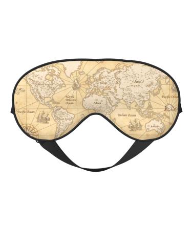 World Map Sleep Mask Adjustable Double -Sided Eye Mask Soft Sleeping Eye Covers for Sleeping Perfect Shading Reduce Eye Edema