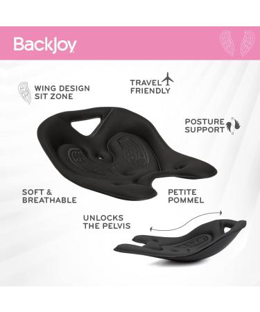 BackJoy Posture Seat - Ergonomic Hip & Pelvic Support for Home, Office, Car - SitSmart Angel Traction Petite XS - Black - Buy Online on GoSupps.com