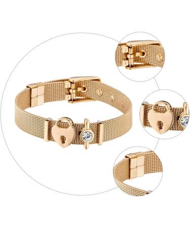 CALLARON 1pc Stainless Steel Bracelet Bracelets for Couples Heart Bracelet for Couples Rhinestone Trim Couples Bracelets Girl Birthday Gift Womens Jewelry Bracelet The Chain Crystal Miss - Buy Online on GoSupps.com