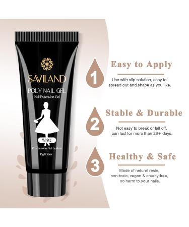 Saviland Poly Gel Nail Kit 8 Colors with 96W UV Nail Lamp - All-in-One Manicure Starter Kit for Nail Salon and Home DIY Beauty Gift - Buy Online on GoSupps.com