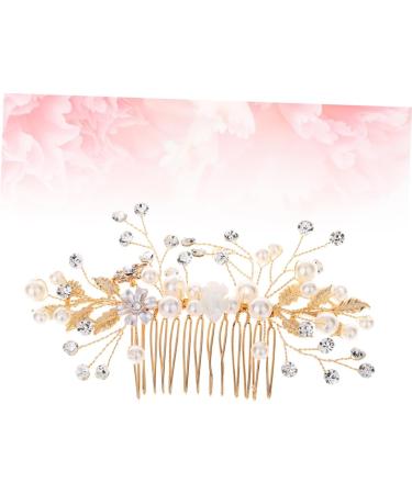DOITOOL Hair Jewelry for Women Hair Accessories for Women Handmade Hair Combs Golden Hair Comb Tiara Crystal Headpiece Bridal Headwear Manual Headgear Rhinestone Bride - Buy Online on GoSupps.com