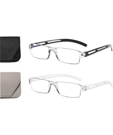 Hubeye 2 Pack Frameworkless Reading Glasses - Anti-Blue Light Lightweight & Convenient for Men & Women - 3.50 Diopters with Glasses Holster - Buy Online on GoSupps.com