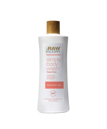 RAW SUGAR Simply Body Wash - Clementine + Fig, Moisturizing & Soothing Bath & Shower Gel, Sulfate-Free, Paraben-Free & Vegan (25 Fl Oz, Pack of 1)