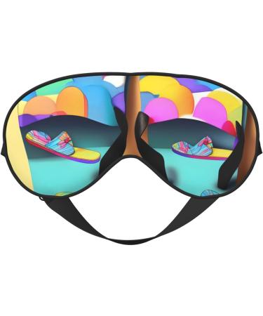 Funny Flip Flops Slippers & Soft Sleep Eye Masks for Travel - Unique Art Sandals for Men & Women - Buy Online on GoSupps.com