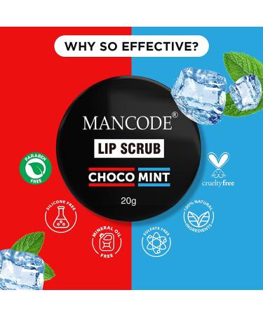 Top Lip Scrub for Men - Brightening & Hydrating Choco-Mint Treatment for Dry Dark & Chapped Lips | Perfect Pout 20gm - Buy Online on GoSupps.com