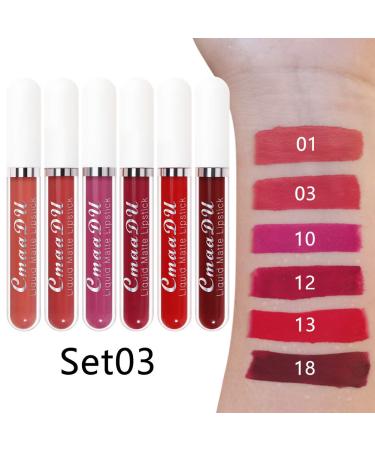 6Pcs Deep Dark Red Matte Liquid Lipstick Set for Women | Long Lasting 24 Hour Lipstick | Labiales Matte Larga Duraci n | A-03 0.08 Fl Oz - Buy Online on GoSupps.com