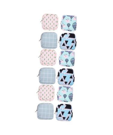 Subsofan Sweet Accessories 12 STK Storage bags for women's bandages Storage bag Make-up brush polyester girl cosmetics mini money exchange Sorted color BX3PCS 15x15x4cmx3PCs