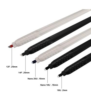 10pcs Disposable Microblading Manual Pen with 18 U Blades - Permanent Makeup 0.2MM Needles and Caps - Buy Online on GoSupps.com