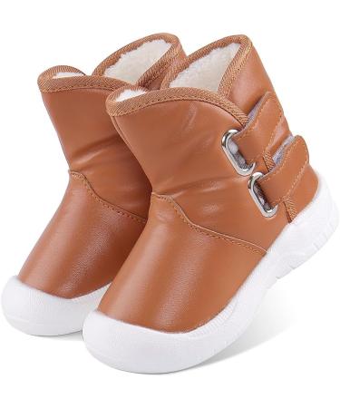LACOFIA Toddler Winter Snow Boots | Anti-Slip Rubber Sole | Waterproof & Warm | Size 6 UK Child | Brown - Buy Online on GoSupps.com