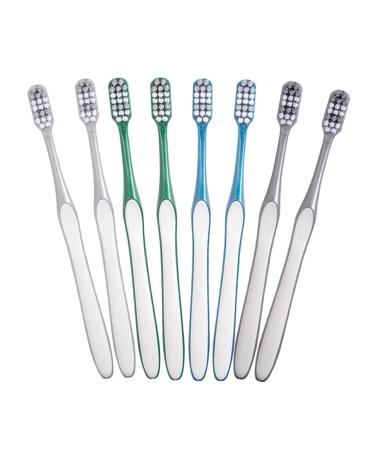 Fomiyes 8 piece toothbrush to reduce tooth stains Hand cleaning Manual toothbrushes Plastic tooth cleaning tools Light travel toothbrushes for men