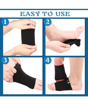 4 Pairs Compression Arch Support Sleeves with Gel Pad for Flat Foot Pain Relief - Buy Online on GoSupps.com