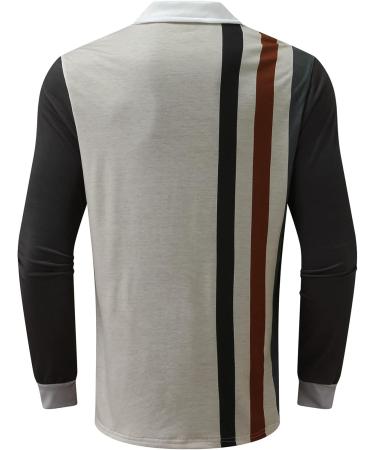 ZNNE ZDFER Zipper Polo Shirt for Men - Fall Summer Patchwork Slim Fit - X-Large - Buy Online on GoSupps.com