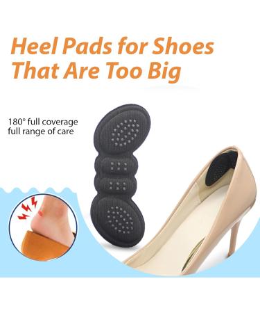 Buy Heel Pads for Oversized Shoes - 4 Pairs Anti-Slip Grips for Men & Women | Cushioned Inserts to Prevent Blisters & Heel Slipping - Black - Buy Online on GoSupps.com