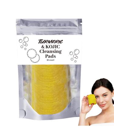40 Turmeric ko-jic Acid Pads Turmeric Cleansing Pads Kojic Ac-id Soap Compressed Facial Sponges exfolia-ting Facial Care Tools for Face Deep Cleansing