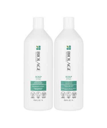 Biolage Scalp Sync Anti-Dandruff Shampoo & Conditioner Set | Targets Dandruff Controls The Appearance of Flakes & Relieves Scalp Irritation | For Dandruff Control | Paraben-Free | Vegan Shampoo & Conditioner 33.8 Fl Oz