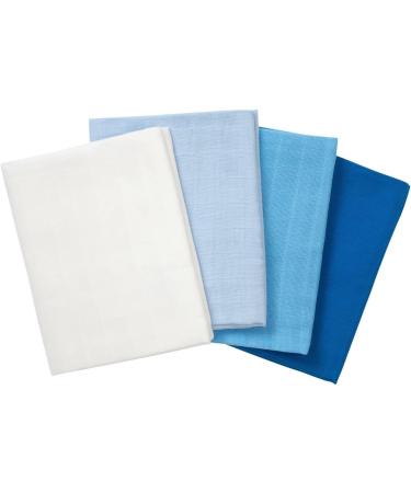 Bornino Muslin Diapers Blue - Pack of 4 Pure Cotton 80x80cm Muslin Cloths for Babies - Soft & Durable International Shipping Available - Buy Online on GoSupps.com