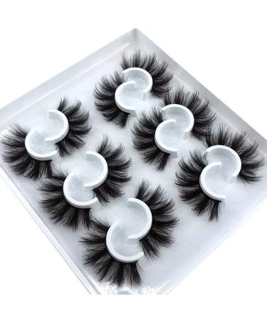 HBZGTLAD 5pairs/6 Pairs Fluffy False Eyelashes Natural Faux Mink Strip 3D Lashes Pack (MDF-12)
