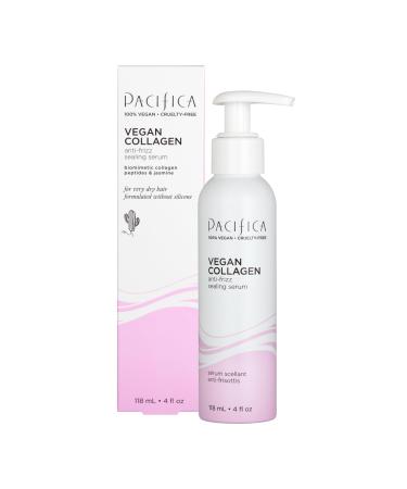 Vegan Collagen Anti Frizz Sealing Serum Haircare Frizz Control Lightweight Seal Split Ends Soft and Silky Hair Light Jasmine Scent Silicone Free For Dry Hair Color Safe 4 fl oz (1 Count)