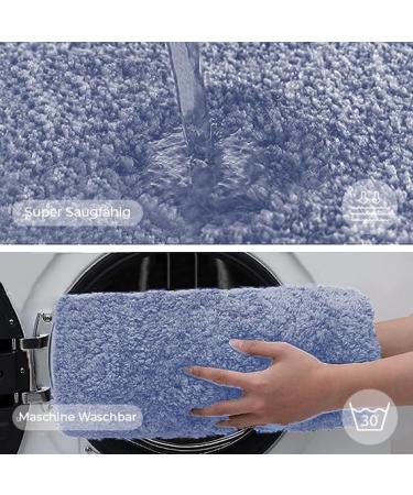 Elart Light Blue Bathing Mat Set - Washable Waterproof Bathroom Carpets with Suction Includes 60x100 cm & 60x50 cm Mats - Perfect for International Shipping - Buy Online on GoSupps.com