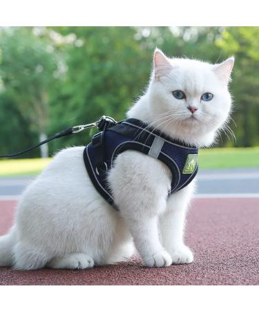 Buy Femax Dog Harness & Leash for Small/Mid-Sized Dogs & Cats - Soft Mesh Adjustable Reflective No Pull Vest - Navy Blue Perfect for Chihuahuas & Puppies - Buy Online on GoSupps.com
