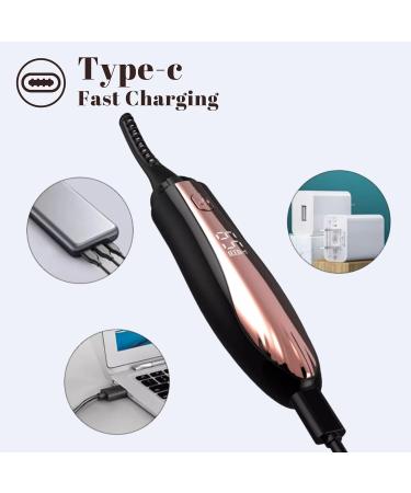 Buy Heated Eyelash Curlers - Electric Curling Tool with Comb 24-Hour Long Lasting USB-C Rechargeable 4 Heating Modes & LED Display - Perfect for Natural Curls - Buy Online on GoSupps.com