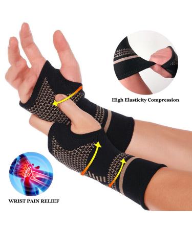 Copper Wrist Compression Sleeve for Tendonitis & Arthritis Relief - Small - Pack of 1 - Buy Online on GoSupps.com