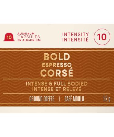 Tim Hortons Bold Espresso Capsules Nespresso Original Line Compatible Capsules 100 Count Bold Espresso 10 count (Pack of 10) - Buy Online on GoSupps.com
