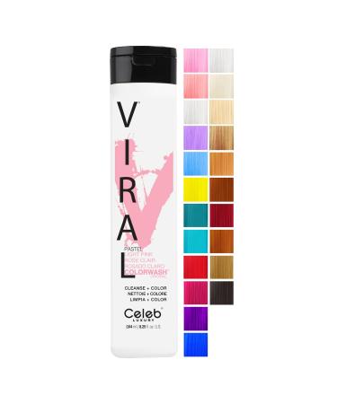 Celeb Luxury Colorwash Color Depositing Shampoo + Bondfix Bond Rebuilder  Semi Permanent Hair Color  Vegan Hair Dye  Viral and Gem Lites Viral Light Pink Colorwash Shampoo