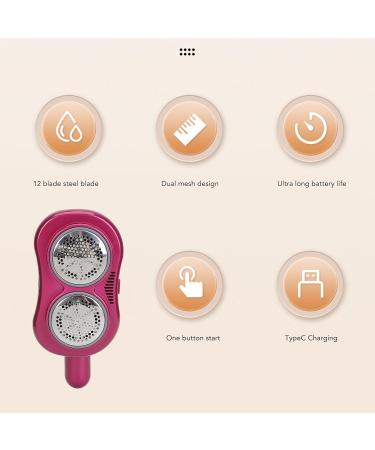 Dual Head USB Rechargeable Fabric Lint Remover | Portable Sweater Defuzzer in Purple for Home & Travel - Buy Online on GoSupps.com