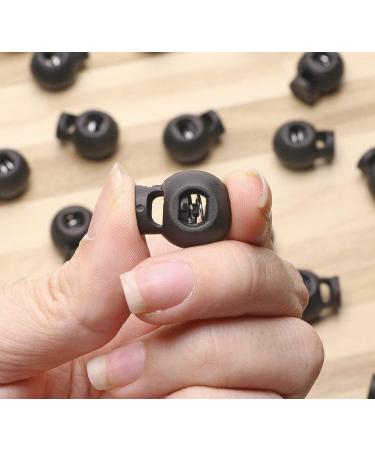 Shapenty Plastic Toggle Cord Locks Clip Ends - 25PCS Black Round Ball Shape Luggage Lanyard Stopper - Buy Online on GoSupps.com