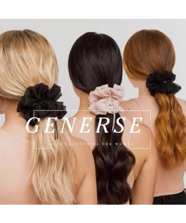 Generse Flannel Hair Ties - 6 Black Hair Ropes for Women & Girls | Stylish Hair Accessories - Buy Online on GoSupps.com