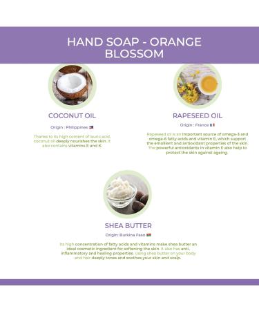 Handmade Organic Orange Flower Hand Soap Bar - Nourishing Shea Butter Vegan Zero Waste 3.22 oz - Buy Online on GoSupps.com