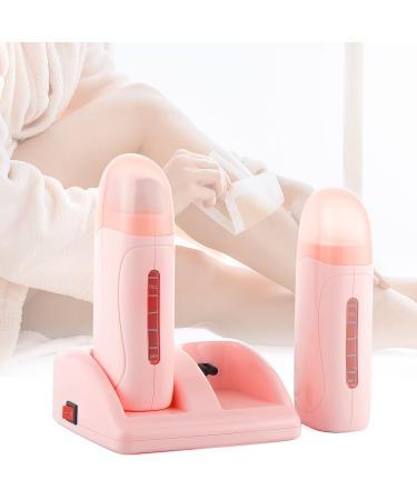 LIARTY WACK MARKING SET WOCK SHOUTH ENTERSTRICAL DOUBLE WOOR WARLER ROLL On Warm Wax Waxing Wachserw rmer Wachs Hair remover painless for hair removal (pink)
