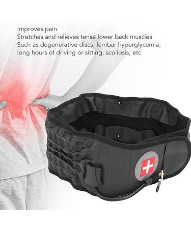 Decompression Belt for Back Pain Relief - Inflatable Lumbar Support | One Size Fits 29-49 Waist | Includes Extension Band & Pump | Black - Buy Online on GoSupps.com
