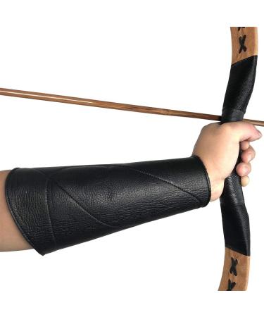 Longbowmaker Leather Archery Arm Guard - 8.66 Black Forearm Protector for Optimal Shooting Performance - Buy Online on GoSupps.com