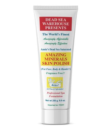 Dead Sea Warehouse   Amazing Minerals Skin Polish   8.8 OZ   Dead Sea Salt Face & Body Scrub   All Natural Exfoliating Cleanser 8.8 Ounce (Pack of 1)