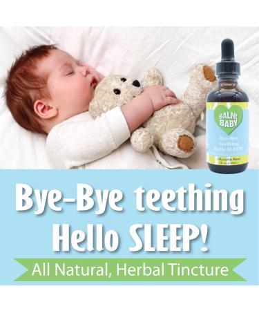 BALM! Baby Bye-Bye Teething Hello Sleep Tincture | Natural & Organic Relief for Teething & Calming | Soothes Gums, Irritability & Pain | Encourages Sleep | 2 Fl Oz Glass Bottle - Buy Online on GoSupps.com