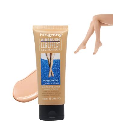 Fengyang Makeup Base for Legs, Long Lasting Leg Makeup Waterproof, Leg Makeup Waterproof No Transfer, Makeup for Tattoo (Whee, 4 oz)
