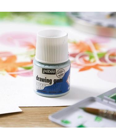 Pebeo Easy Peel Liquid Latex Masking Fluid for Ink, Watercolor & Gouache - 45ml Bottle with Natural Brushes - Fine Arts Supplies - Buy Online on GoSupps.com