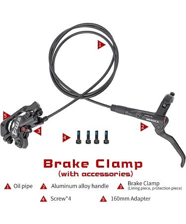 MEROCA M4 Four Piston Hydraulic Disc Brakes - Front 800mm / Rear 1400mm - With Adapter for 160mm Rotor - Buy Online on GoSupps.com