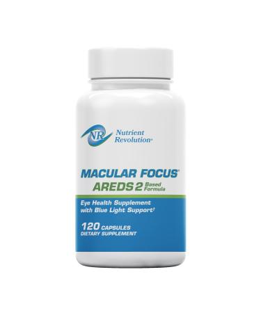 Nutrient Revolution Macular Focus Advanced AREDS 2-Inspired Eye Health Supplement with Lutein Zeaxanthin Meso-Zeaxanthin Astaxanthin Resveratrol & Bilberry Blue Light Support - 120 Count