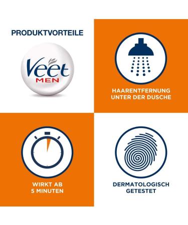 Veet Men Hair Removal Cream 2 Pack - Fast & Effective Depilation 200ml | Hair Removal in 5-10 Minutes - Buy Online on GoSupps.com