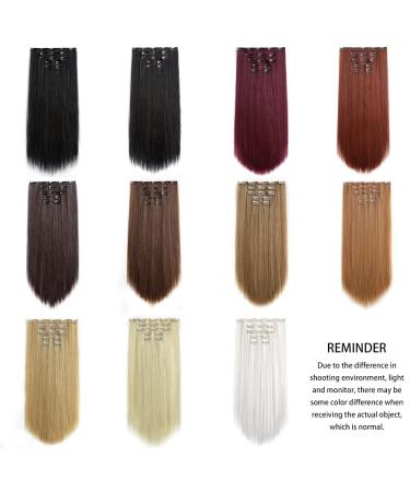 Clip in Hair Extensions Straight Black 22 Synthetic Thick Blonde Curly Wavy 5PCS - Buy Online on GoSupps.com
