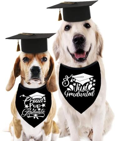 Proud of Mom Graduation Bandana 2 Pack for Dogs and Cats - Large Proud of Pup Bandana - Buy Online on GoSupps.com