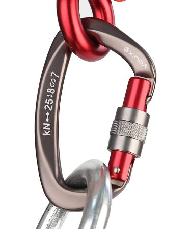 XINDA Screwgate Locking Carabiner Clip Set - 5 Pack Heavy Duty Rock Climbing Carabiners - Professional Outdoor Gear in Gray - Buy Online on GoSupps.com